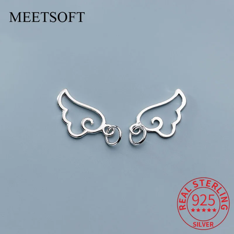 

MEETSOFT Classic 925 Sterling Silver Wing Hollow Charms Special of DIY Handmade Jewelry Necklace Accessory Bracelet Decoration