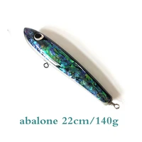 japan abalone shell sticker strong ring 22cm135g basswood wooden fishing lure handmade gt keller boat lure