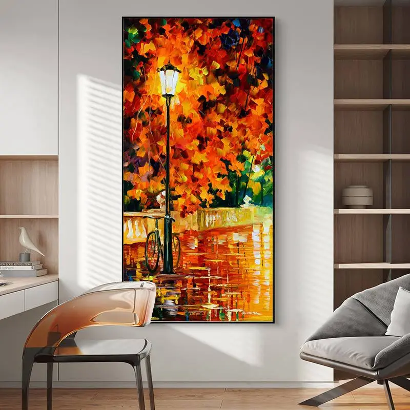 

Oil Painting Porch Decorative Painting Vertical Mural Background Painting Aisle Landscape Color Hanging Painting Wall Paintings