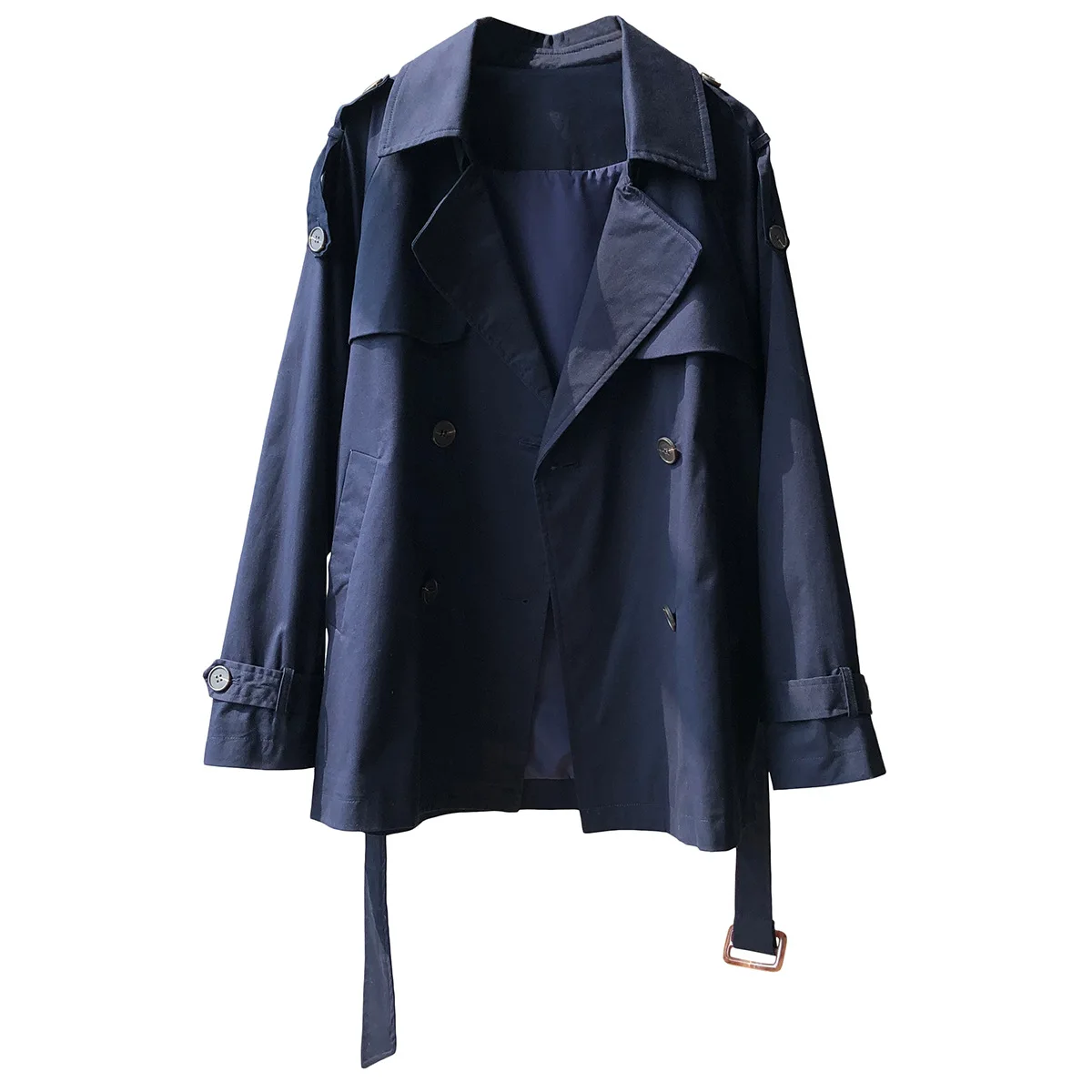 

2020 Korean New Autumn Spring Women Windbreaker Fashion Coat Mid-length Loose Female Chic Soild Color Elegant Long Sleeve Jacket