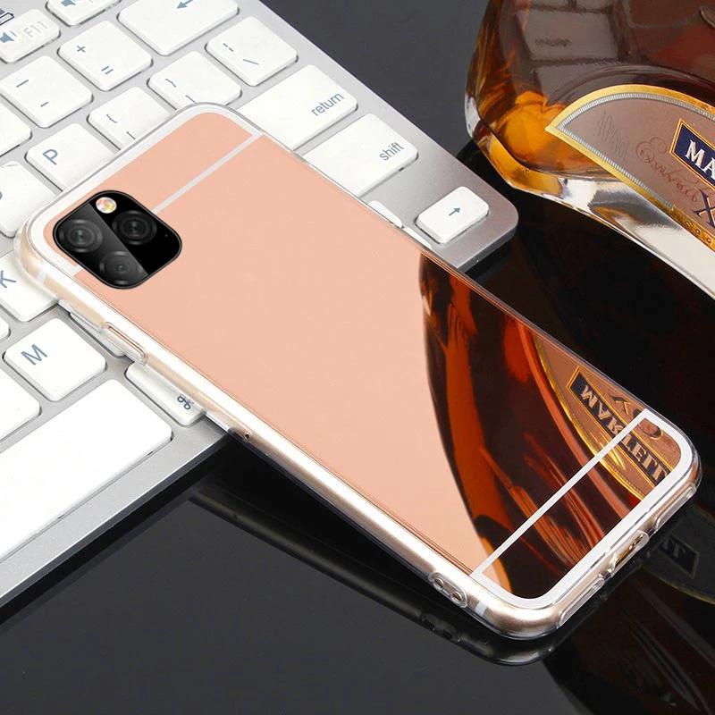 Роскошный зеркальный чехол цвета розового золота s для iPhone 5 S SE X чехол для телефона для iPhone 6S 6 7 8 Plus XS Max XR 11 Pro Max Модный чехол из ТПУ