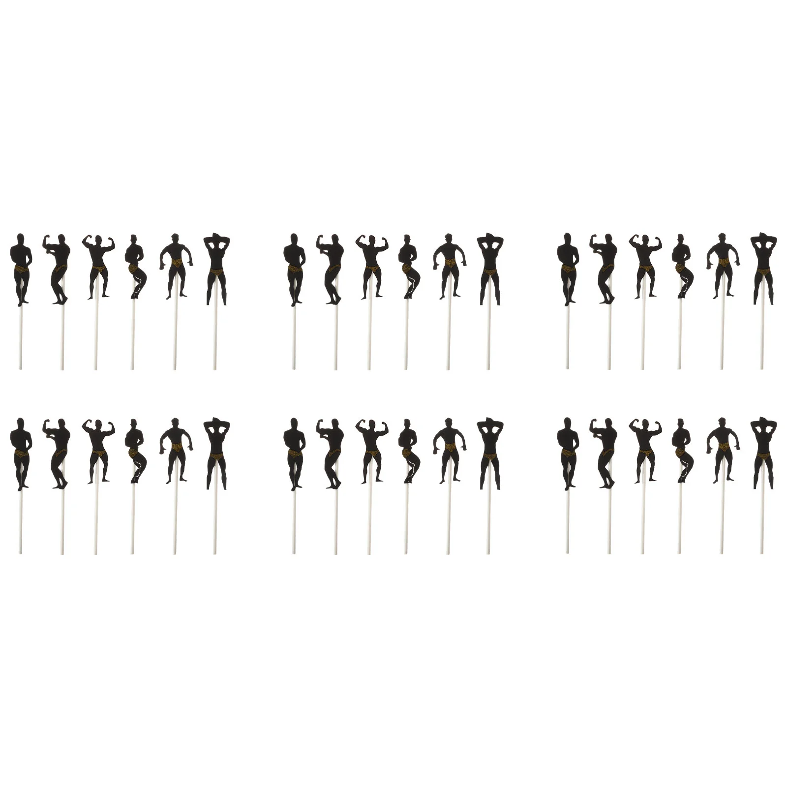 

36pcs Exquisite Muscular Man Cake Ornaments Unique Cake Inserting Topper Decors