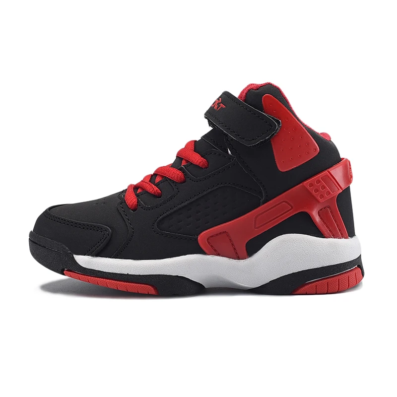 black-red Детские кроссовки для мальчиков Jordan Баскетбольная обувь кроссовки высокие детские спортивные ботинки дышащая противоскользящая спортивная обувь для улицы - Цвет: black-red