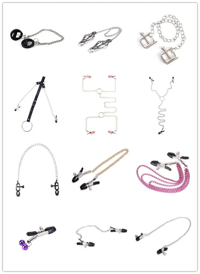

1pc Exotic Accessories Gold Chain Fetish Nipple Clamps Shaking Milk Stimulate For Women Couple Body Jewelry Accessories