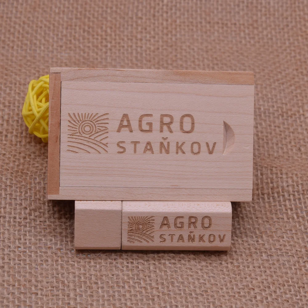 (10 бесплатных пользовательских логотипов) деревянный USB флеш накопитель из