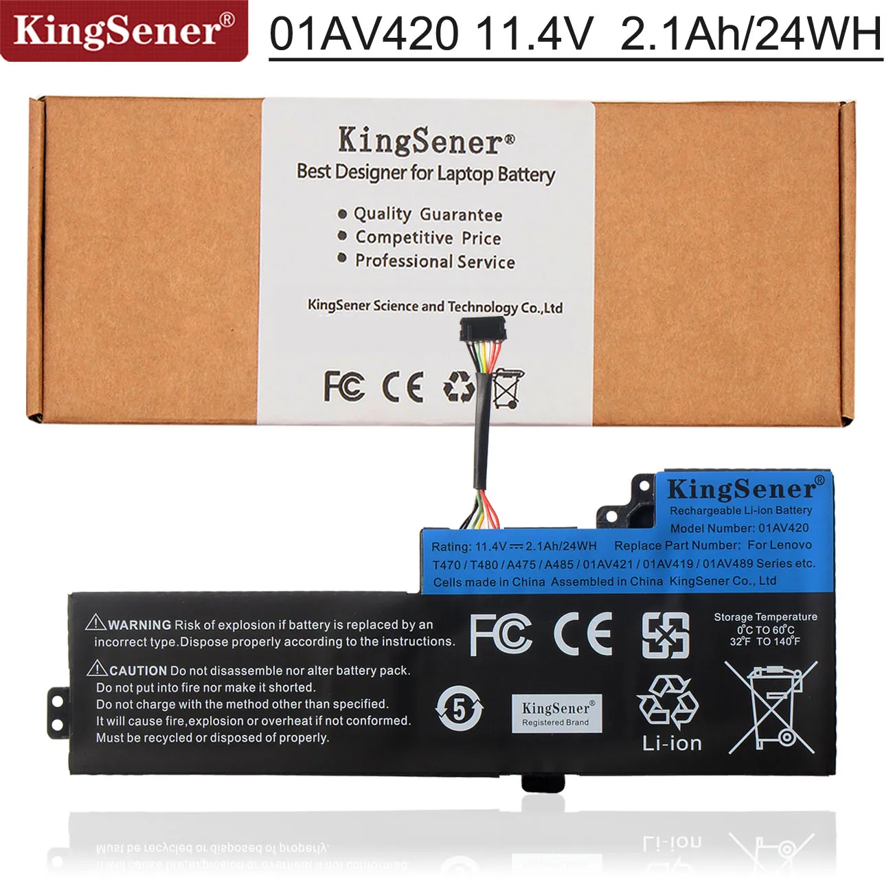 Bateria para Lenovo Thinkpad T470 T480 A475 A485 Kingsener Interno Tp25 01av419 01av421 01av489 01av420 Sb10k97576 Sb10k97578 Baterias p/ laptop