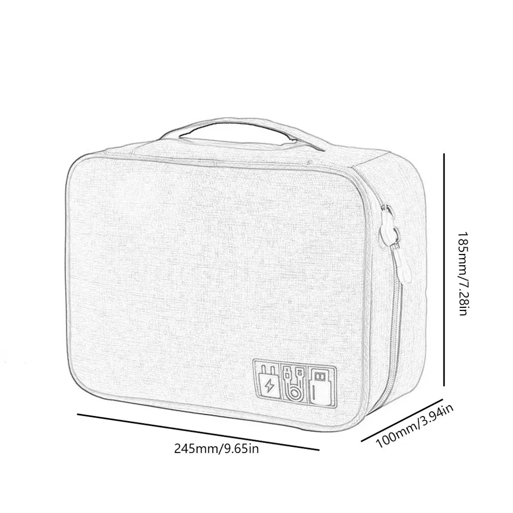 

Multifunctional Waterproof Nylon Wire Digital Data Cable Storage Bag Durable Use Outdoor Travel USB Earphone Organizer