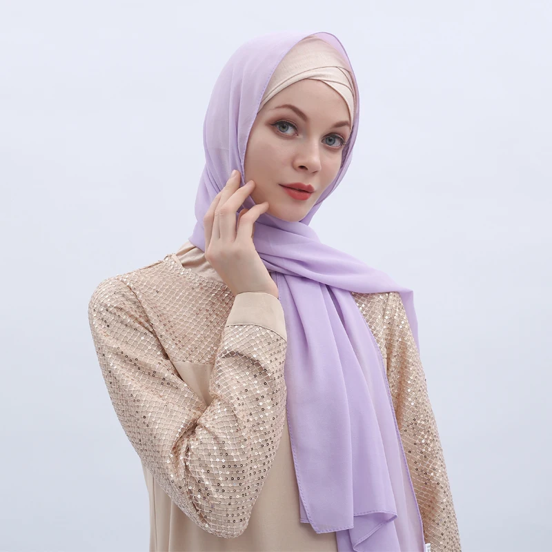 Однотонные хиджабы абайя мусульманский шарф шарфы для женщин длинный арабский