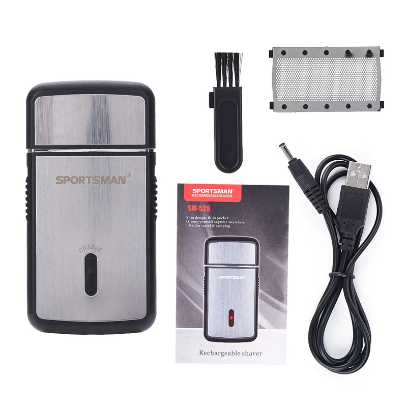 

Electric Shaver Washable Blade Razor For Men Beard Trimmer USB Rechargeable Mens Travel Face Shaving Machine with Spare Knife
