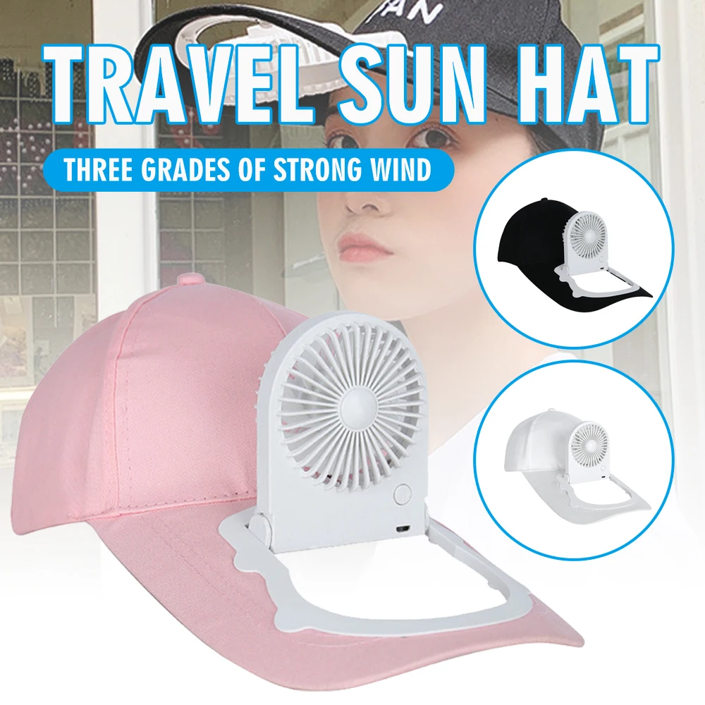 

1pc Summer Fan Hat Mini USB Cooling Baseball 3 Regulating Switch Settings Cap Sun Hat For Outdoor Sports Running Cycling Fan Hat