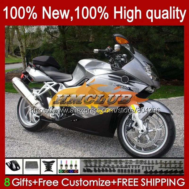 

Корпус для BMW K1200S K1200 K 1200 S 106No.19 K-1200 S 05 06 07 08 09 серебристый черный 10 K 1200 S 2005 2006 2007 2008 2009 2010 обтекатель