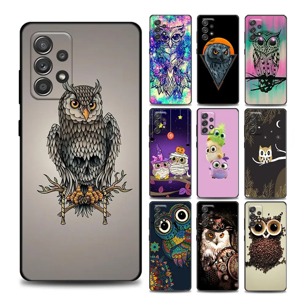 

Cute Owl Cartoon Phone Case for Samsung A01 A11 A12 A21S A31 A41 A42 A51 A71 A02S A32 A02 A52 A72 A22 A52S A03S TPU Cover