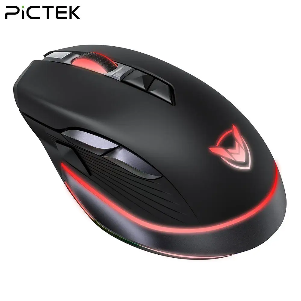 

Мышь Компьютерная PICTEK беспроводная, 10000 DPI, RGB, 8 программируемых кнопок