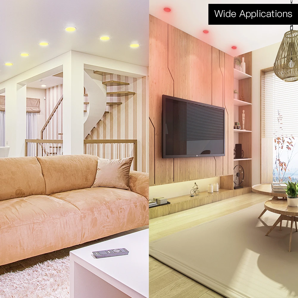 WiFi умный светодиодный светильник с затемнением круглые светлые пятна 7 Вт RGB Изменение цвета 2700 K-6500 K теплый холодный светильник для работы с Alexa Google Home
