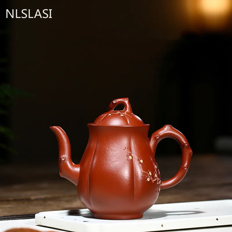 

Yixing tea pots Purple Clay Teapot Raw ore dahongpao Plum blossom Kettle Handmade Tea Ceremony supplies Customized Gifts 290ml