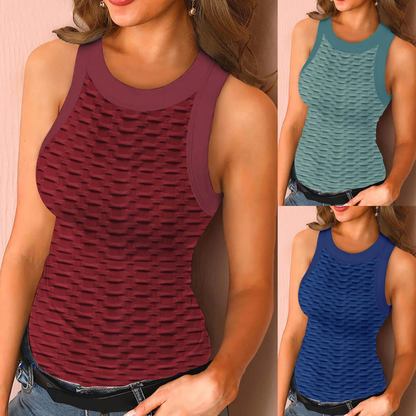 

Круглая горловина Летняя майка Топ без рукавов с открытой спиной для женщин пикантные камзол футболка с открытыми плечами майка свободного...