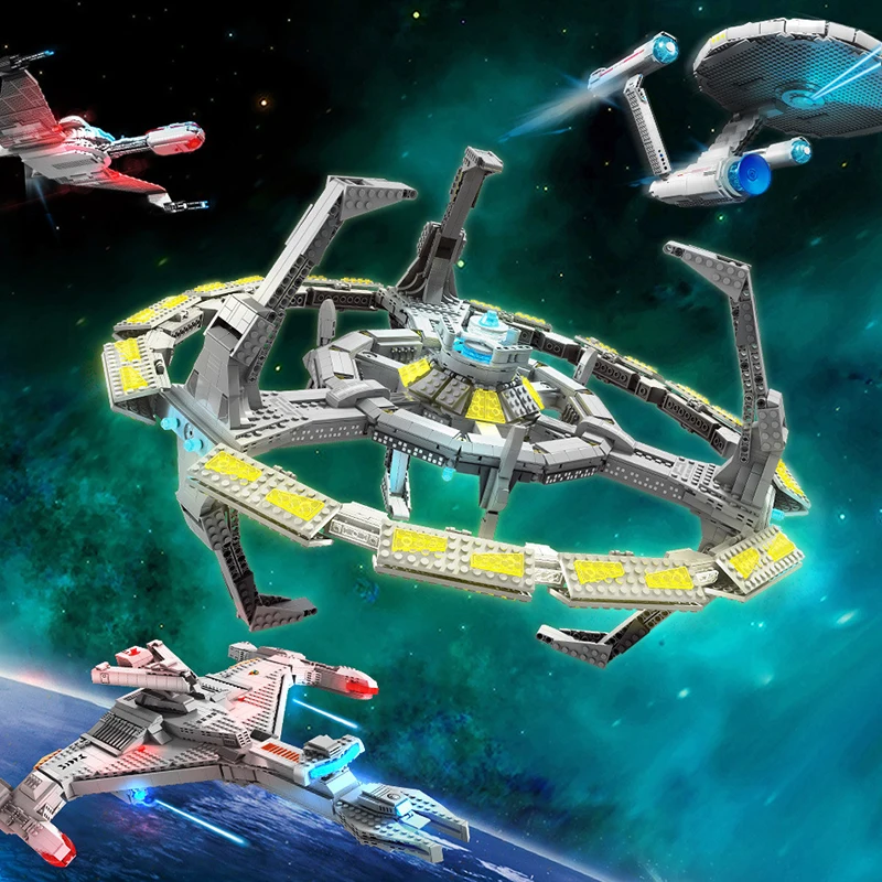 

SPACE WARS MOC Star Ship Series Spacecraft Model Bricks Set DIY Warship Starlink Base Building Blocks Toys Kids Christmas Gift