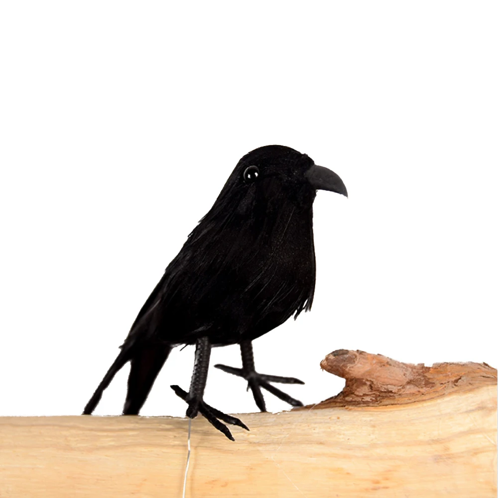 Пернатый черный Хэллоуин птица лужайка ворона реквизит яркое дерево сад | Дом и