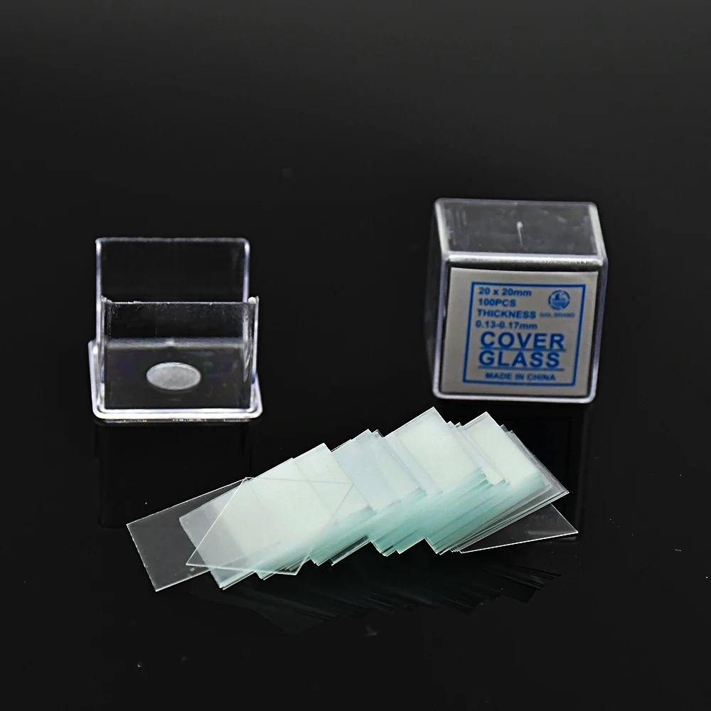 Microscope Cover Glass Object Square Coverslip For Growth 20 * mm Coverglass Thickness 0.13-0.17mm 100 / PK |