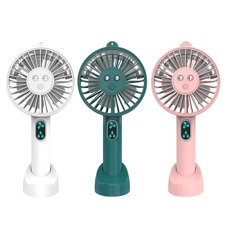 

Mini Humidifier Misting Fan 2000MAh USB Rechargeable Fan for Office Home Round Table Pedestal Cooling Fan
