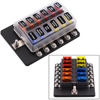 12 way universal modified fuse box holder for carrvbusyacht with 1a 20a fuse dc 12 32v insurance insert screw terminal type