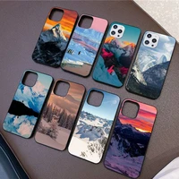 snowy mountain phone case for iphone 11 8 7 6 6s plus x xs max 5 5s se 2020 xr 11 pro diy capa