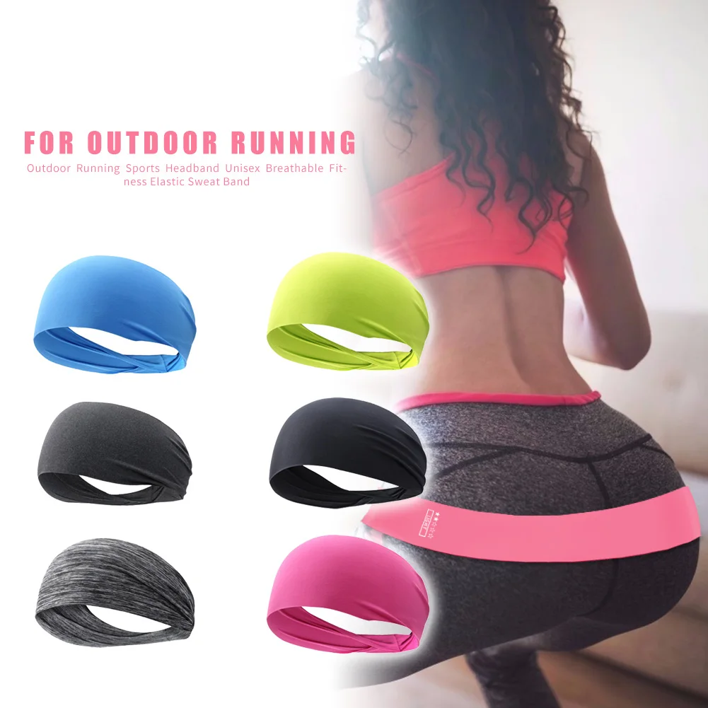 Sports Headband Men Women Unisex Breathable Yoga Fitness Quick Drying Elastic Hair Sweat Band for Outdoor Running Decor | Спорт и