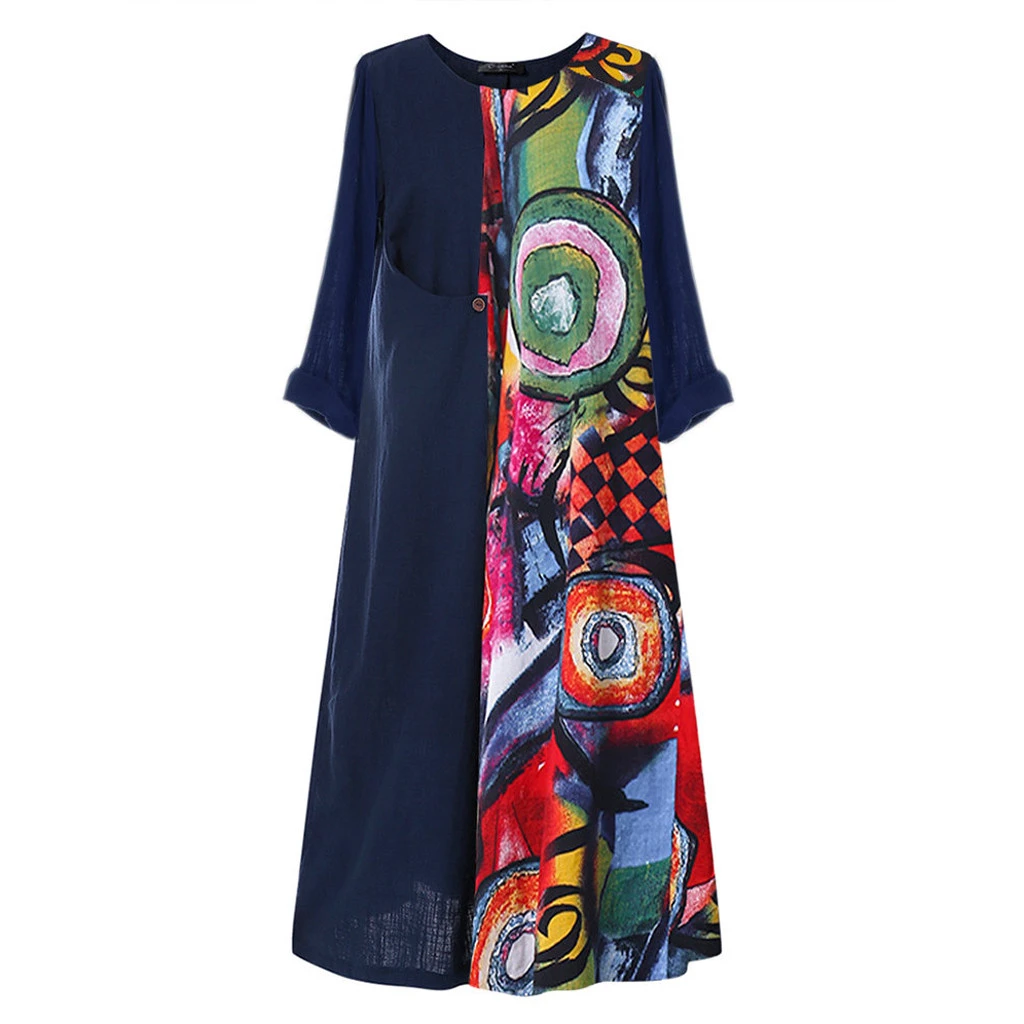 Женское свободное платье со страусом FREE осенне-зимние пляжные платья средней