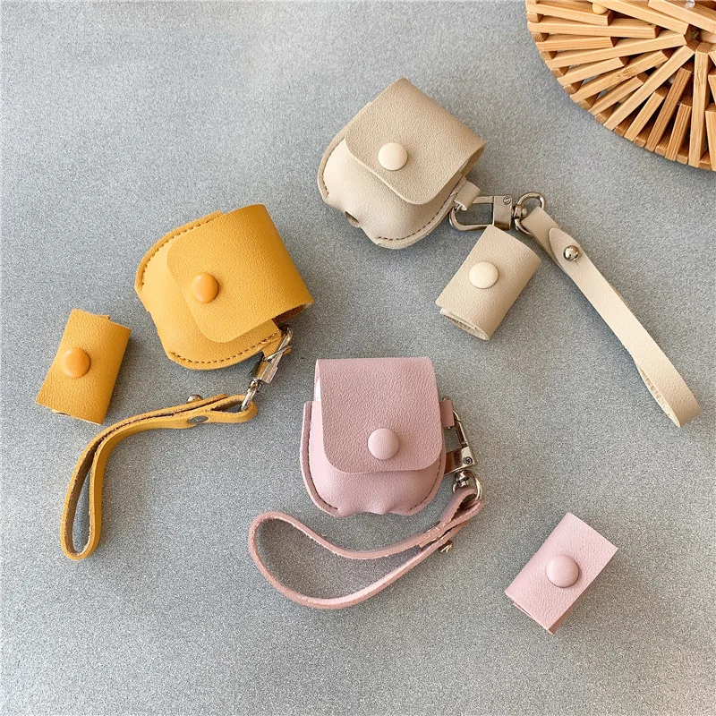 Модный простой кожаный чехол для Airpods Bluetooth наушники защитный s Роскошные шнурки