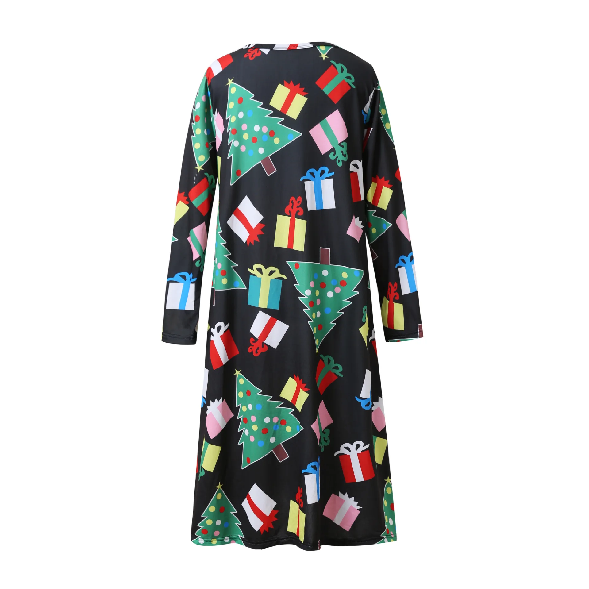 

Christmas mother daughter dress holiday family accessory clothes autum and winter girl gift print dress mom and daughter dresses