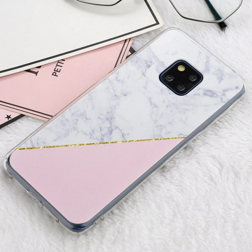 L-FADNUT мраморный чехол для телефона HUAWEI mate 20 Pro Nova 4e розовый P20 Lite P30 Мягкий