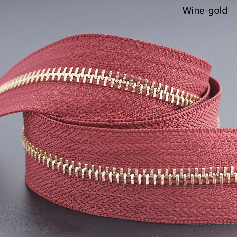 wine gold 1/3 ярд Meetee 5# Металлические молнии Открытый портной одежды сумки для дома швейные изделия для одежды пальто одежда молния ремонт аксессуар - Цвет: wine gold