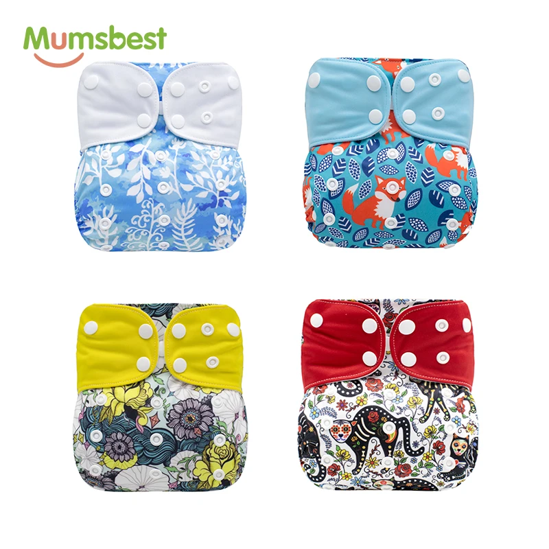 Mumsbest/4 шт. моющиеся карманные подгузники детский тканевый подгузник Регулируемый