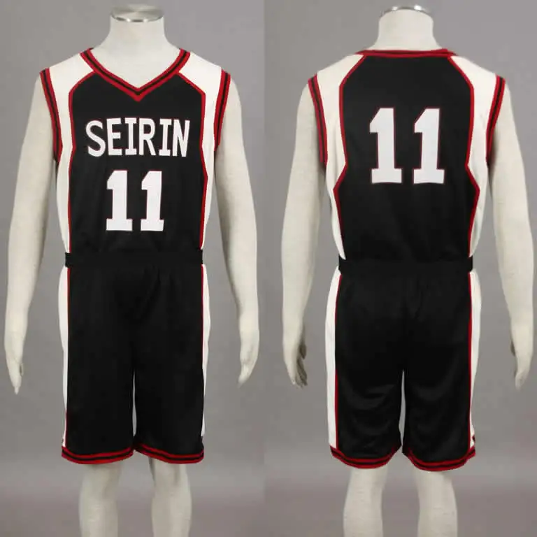 

Kuroko no Basuke Basket SEIRIN Black school basketball suit men's uniforms sport clothes No.11 Kuroko Tetsuya cosplay costume