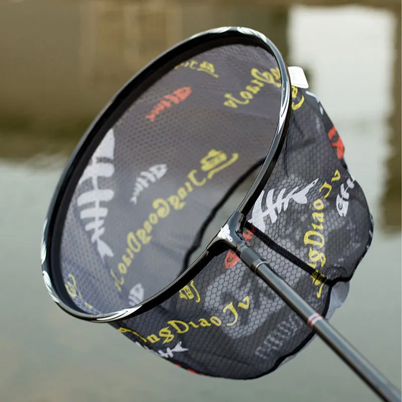

Fishing Folding Net Titanium Alloy Brail Head Round Small Mesh Fishing Hand Landing Net Fishing Accessories Gear X247G