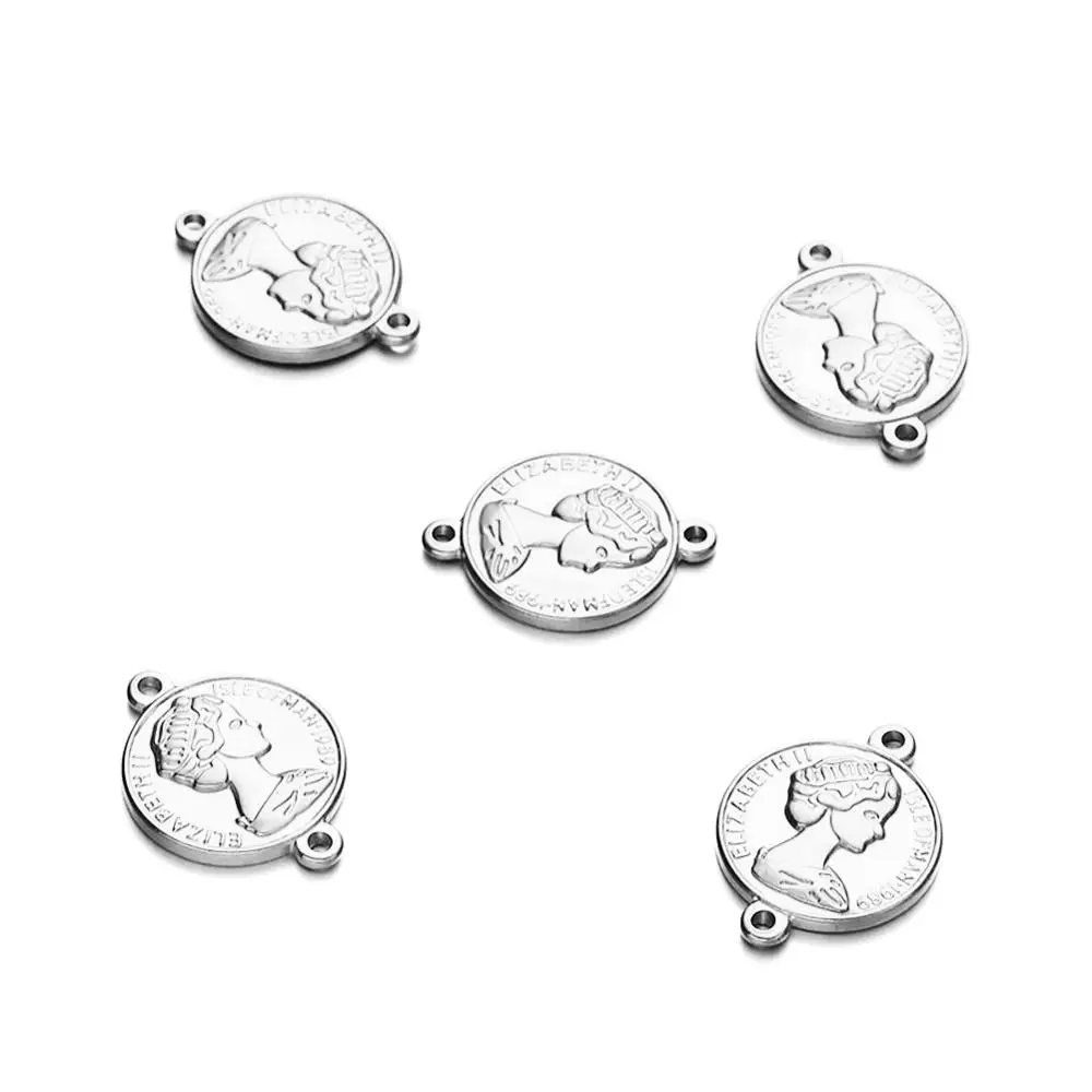 10 шт./партия винтажные подвески-монеты из нержавеющей стали