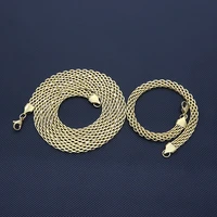 new arrivals women 6mm60cm hiphop gold chain necklaces for men stainless steel 6mm20cm bracelet mens jewelry set