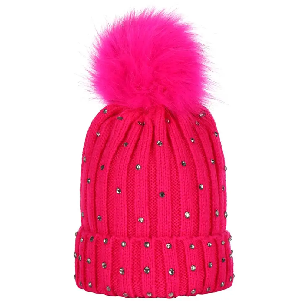 2019 Новинка Бесплатная доставка помпон Стразы Декор зима дети мальчик девочка