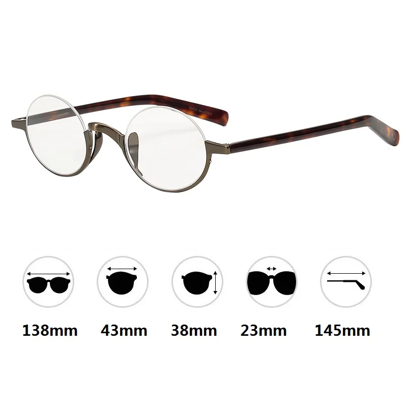 Очки Zerosun мужские круглые небольшие титановые при близорукости с диоптриями