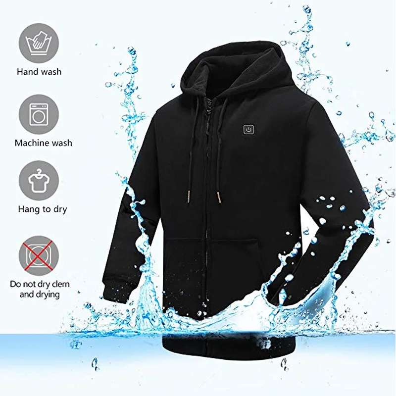 

2021 Outdoor Electric USB Heating Sweaters Hoodies Men Winter Warm Heated Clothes Charging Heat Jacket Sportswear