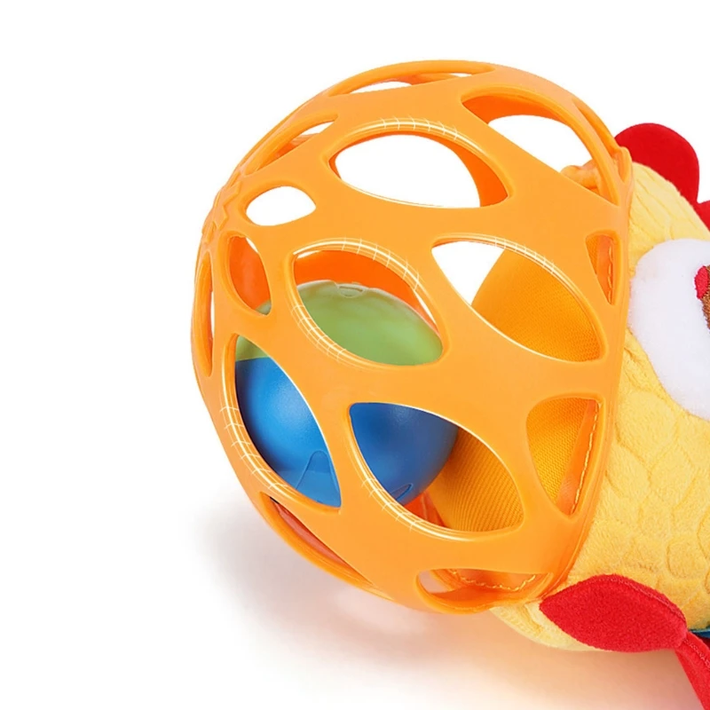 

MXLE 1PC Interactive Stimulation Plush Rings Grabbing Ball Toy Gift for Baby & Infant Crawling Toy Rattle Bell Newborn Ball