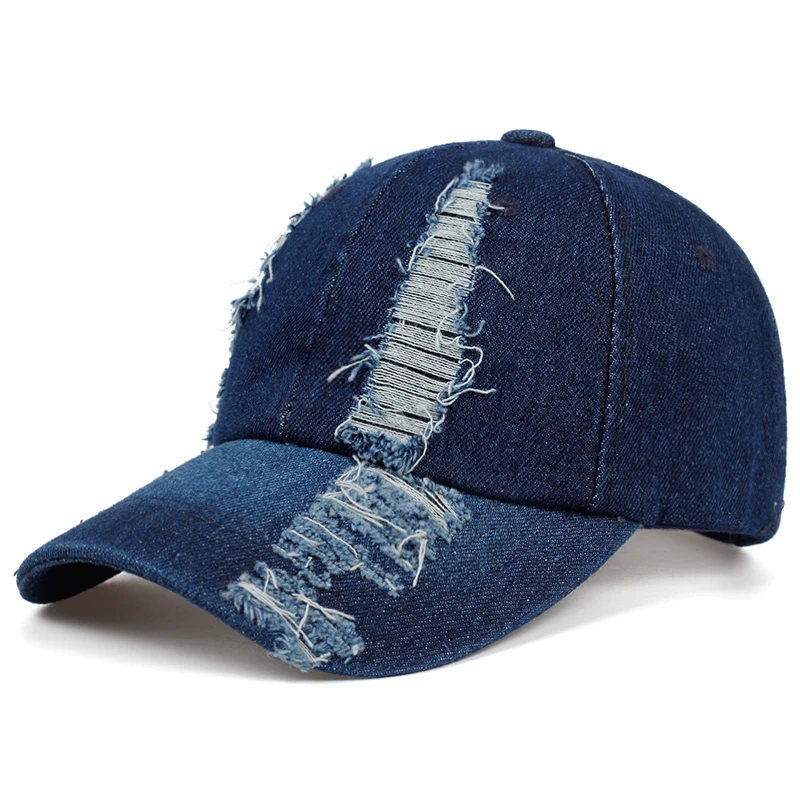 

2019 spring and autumn fashion worn denim cap summer outdoor leisure visor hat trend hole baseball caps hip hop sport hats