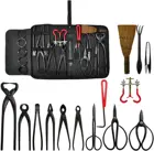 Набор инструментов для бонсай из углеродистой стали, 14 шт., ножницы для резки с нейлоновым чехлом