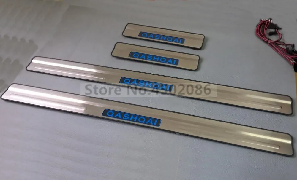 Для Nissan QASHQAI 2008 2009 2010 2011 2012 светодиодный Добро пожаловать педали Накладка порога