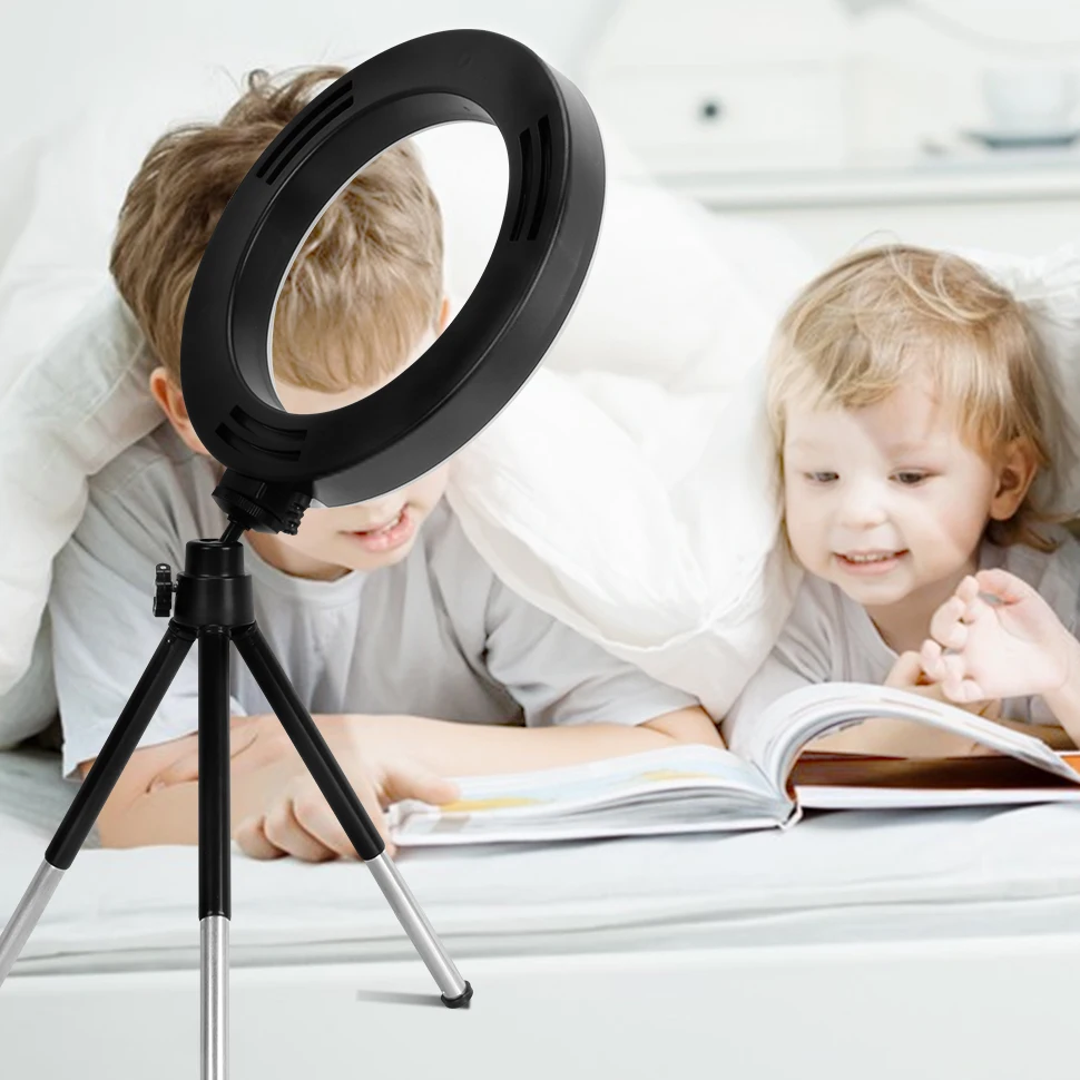 Кольцевой светильник со штативом и держателем для мобильного телефона
