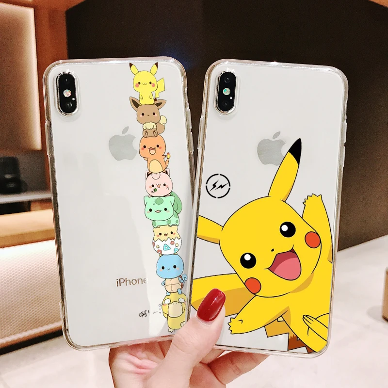 Забавный Милый Карманный Мягкий силиконовый чехол elf Pikachue для iPhone 5s Se 6 6s 7 8 Plus X XR XS