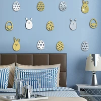 zollor 9pcs acrylic rabbit colored eggs mirror wall sticker bedroom living room study dormitory 3d creative decoration stickers