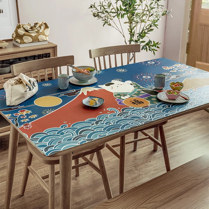 

Cartoon PVC Leather Table Mat Home Decor Waterproof Dining Table Cover Pad Oil-proof Custom Size And Pattern Coffee Tablecloth