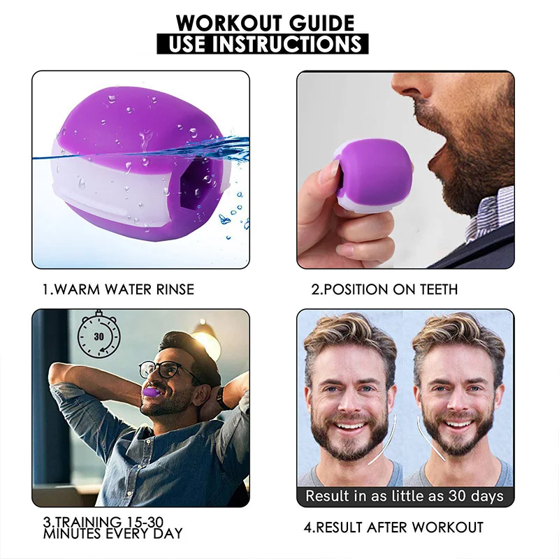 

Fitness Face Masseter men facial pop n go mouth jawline Jaw Muscle Exerciser chew ball chew bite breaker training Body Skin Care