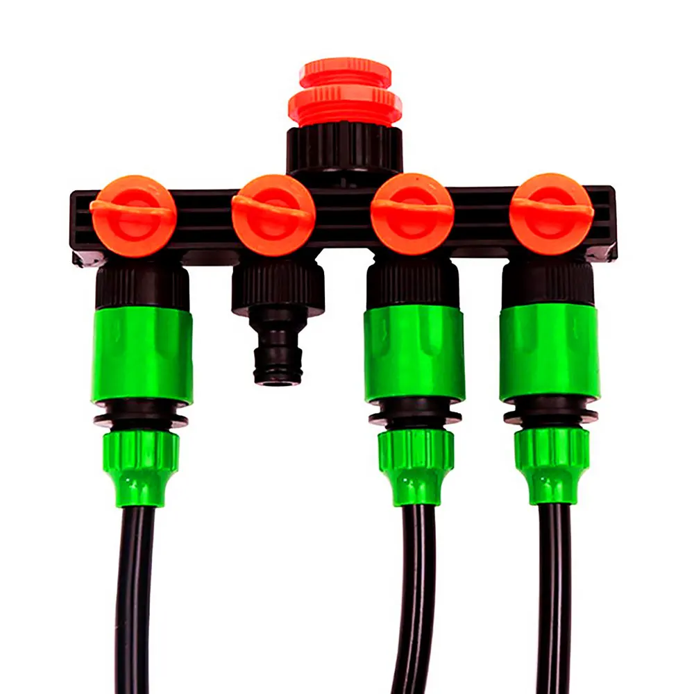 

1"to3/4"to1/2" Female Thread 4 Way Hose Splitters for Automatic Watering Water Pipe Linker Timer Garden Water Irrigation Tool